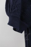 画像4: axes femme / 巻き薔薇透かし半袖ニットトップス  ネイビー T-25-05-16-017-AX-TO-SA-ZT (4)