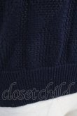 画像5: axes femme / 巻き薔薇透かし半袖ニットトップス  ネイビー T-25-05-16-017-AX-TO-SA-ZT (5)