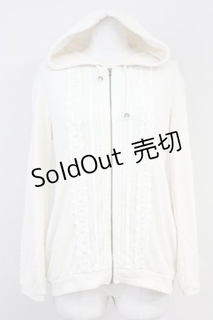 画像: axes femme / はしごレースパーカー  アイボリー T-25-05-16-028-AX-TO-SA-ZT