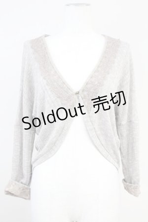 画像: axes femme / レース配色テレコボレロ  ブラウン T-25-05-16-029-AX-TO-SA-ZT