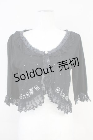 画像: axes femme / Disneyトランプ刺繍ボレロ  黒Ｘ白 T-25-05-16-033-AX-TO-SA-ZT