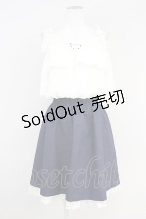 画像: axes femme / ドビードットシフォンドッキングワンピース  ネイビーＸ白 T-25-05-16-036-AX-OP-SA-ZT