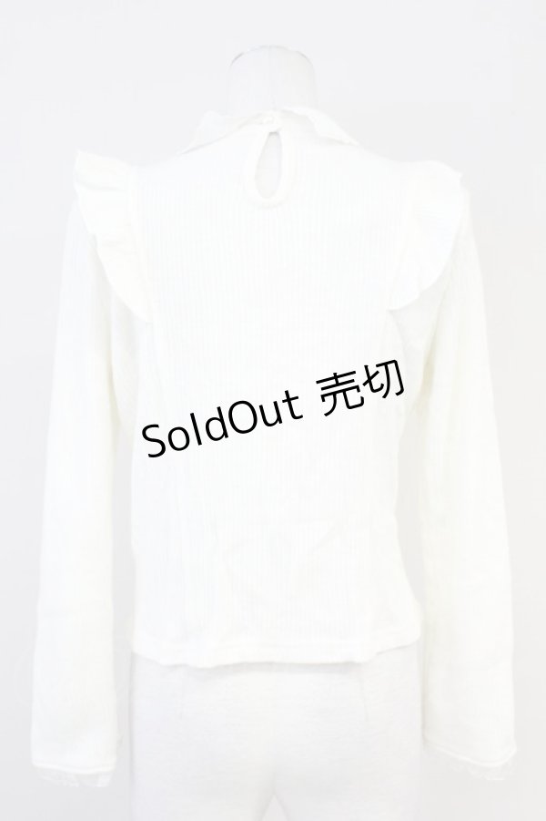 画像2: axes femme POETIQUE / フラワースカラップ襟ニットトップス  アイボリー T-25-05-16-006-AX-TO-SA-ZT (2)