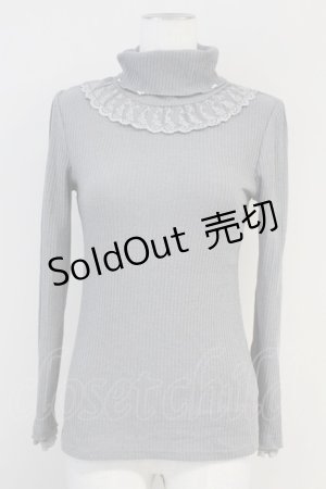 画像: axes femme / パール配色テレコニットソー  グレー T-25-05-16-012-AX-TO-SA-ZI