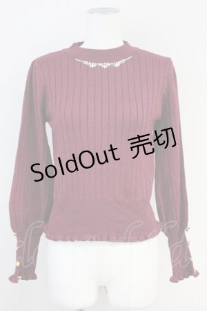 画像: axes femme / ラメニットトップス  ボルドー T-25-05-16-013-AX-TO-SA-ZI