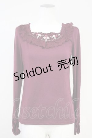 画像: axes femme / 巻き薔薇カットソー  ボルドー T-25-05-16-014-AX-TO-SA-ZI