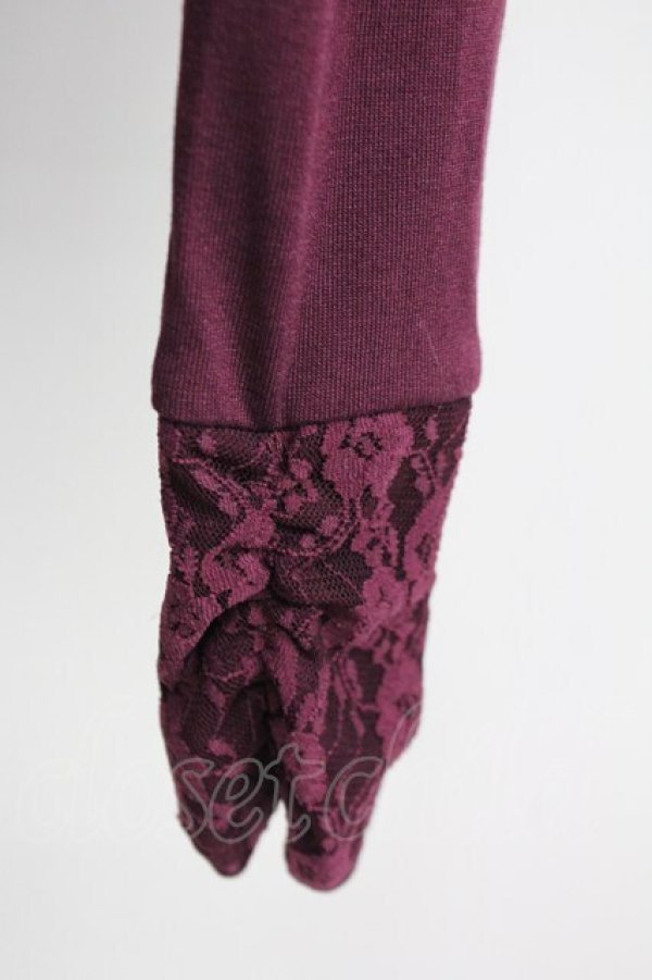 画像4: axes femme / 巻き薔薇カットソー  ボルドー T-25-05-16-014-AX-TO-SA-ZT (4)