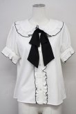 画像1: Ank Rouge / シフォンリボンパフブラウス M オフホワイト T-25-05-18-003-CA-BL-SA-ZT (1)