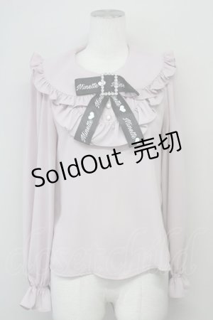 画像: Ank Rouge / ロゴリボンヨークフリルブラウス M ピンク T-25-05-18-004-CA-BL-SA-ZT