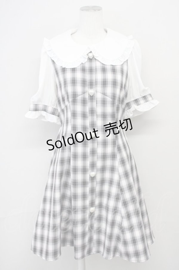 画像1: 【SALE】Ank Rouge / ハートボタンチェックワンピース M ピンク T-25-05-18-011-CA-OP-SA-ZT260 (1)
