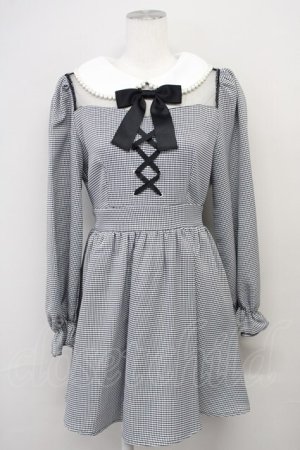 画像: Ank Rouge / パール衿スピンドルワンピース M ブラックチドリ T-25-05-18-014-CA-OP-SA-ZT260