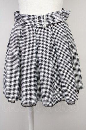 画像: Ank Rouge / パールバックル千鳥タックスカート M ブラック T-25-05-18-017-CA-SK-SA-ZT