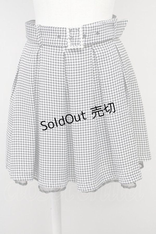 画像1: Ank Rouge / パールバックル千鳥タックスカート M ブラック T-25-05-18-017-CA-SK-SA-ZT227 (1)