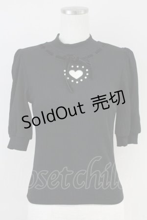 画像: Ank Rouge / ハートあきテレコトップス M ブラック T-25-05-23-001-CA-TO-SA-ZT370