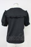 画像2: Ank Rouge / フリルセーラー半袖ブラウス M ブラック T-25-05-23-006-CA-BL-SA-ZT (2)