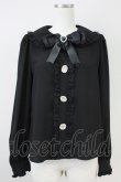 画像1: Ank Rouge / ラッセルレース&ビジューボタンブラウス M ブラック T-25-05-23-007-CA-BL-SA-ZT370 (1)