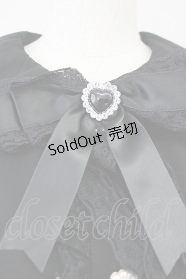 画像4: Ank Rouge / ラッセルレース&ビジューボタンブラウス M ブラック T-25-05-23-007-CA-BL-SA-ZT370 (4)