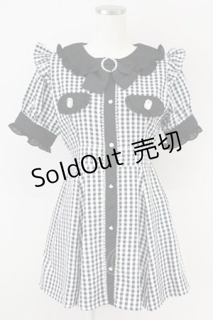 画像: Ank Rouge / ギンガムチュニック M ブラック T-25-05-23-010-CA-OP-SA-ZT370
