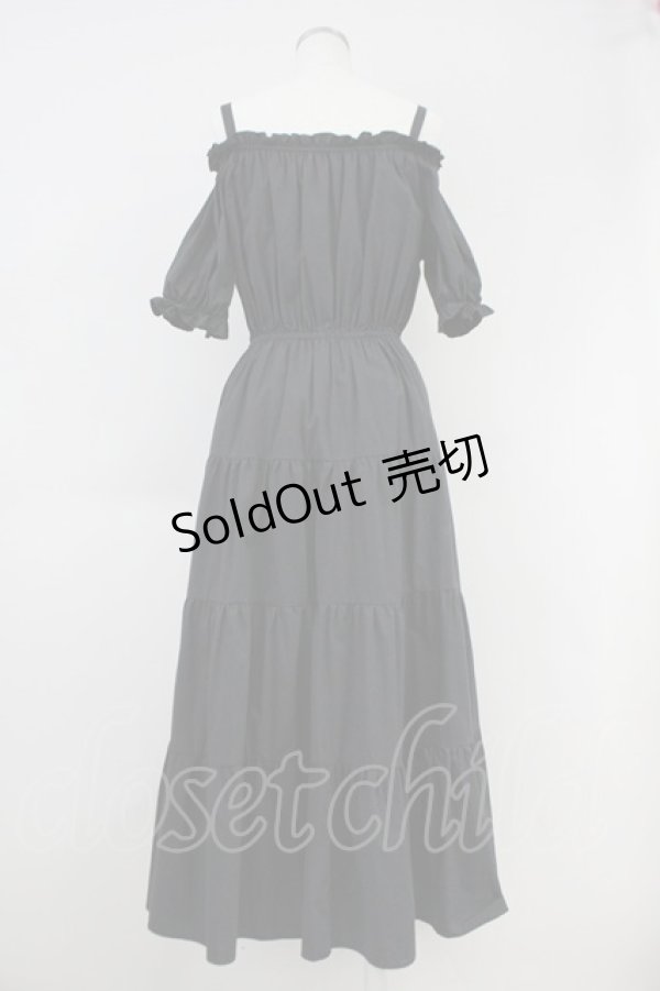 画像2: 【SALE】Ank Rouge / パールリボンティアードロングワンピース M ブラック T-25-05-23-013-CA-OP-SA-ZT094 (2)