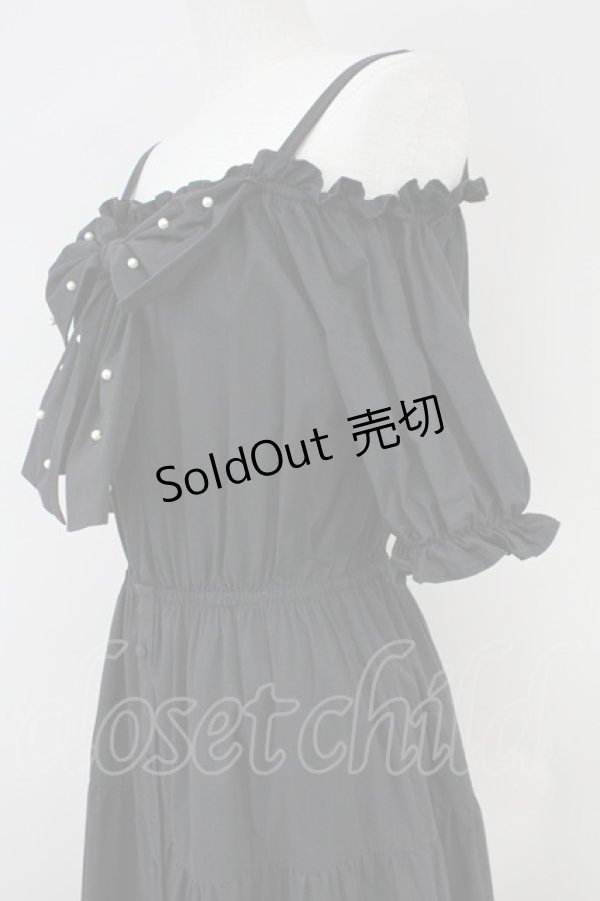 画像3: 【SALE】Ank Rouge / パールリボンティアードロングワンピース M ブラック T-25-05-23-013-CA-OP-SA-ZT094 (3)