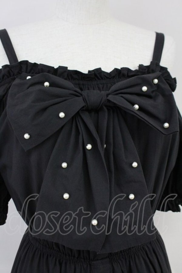 画像4: Ank Rouge / パールリボンティアードロングワンピース M ブラック T-25-05-23-013-CA-OP-SA-ZT094 (4)