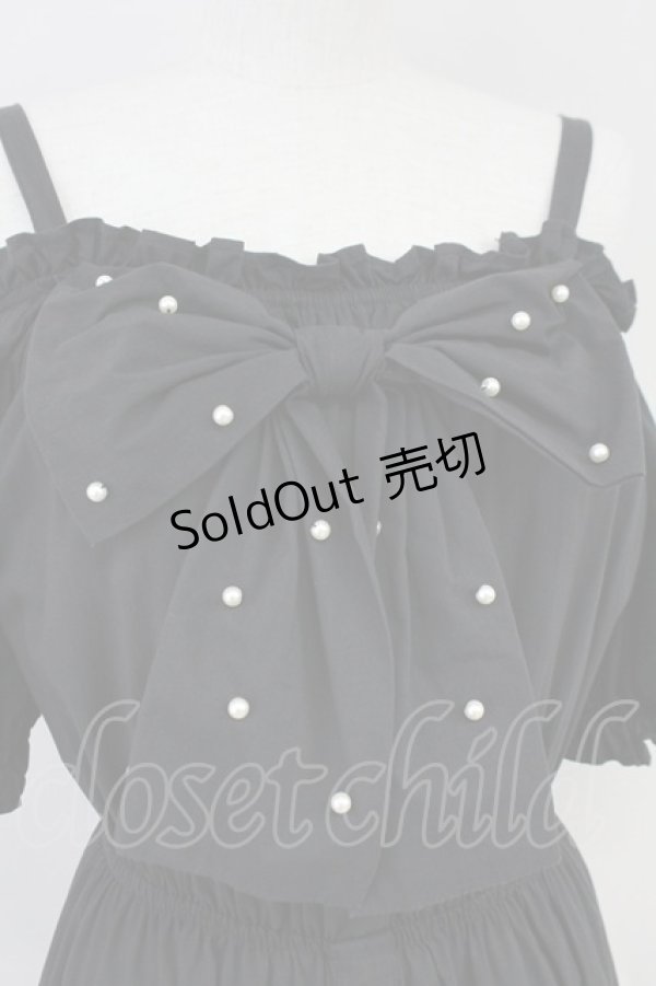 画像4: 【SALE】Ank Rouge / パールリボンティアードロングワンピース M ブラック T-25-05-23-013-CA-OP-SA-ZT094 (4)