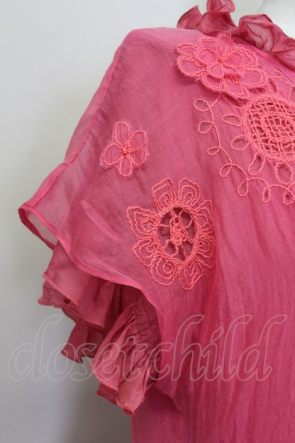 画像4: Jane Marple Dans Le Salon / Speaking Flowerのワンピース M ピンク T-25-06-06-024-JM-OP-SA-ZT435 (4)