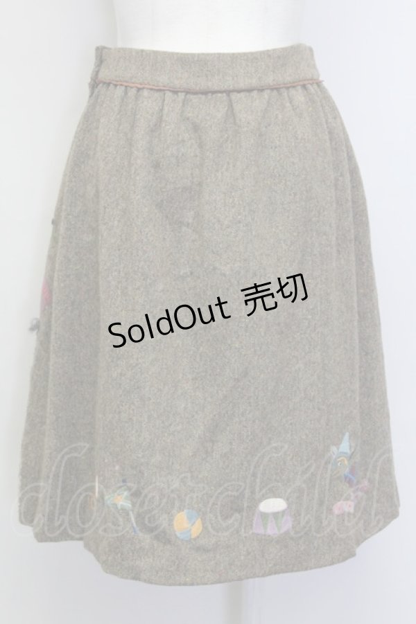 画像2: Jane Marple / ピノキオアップリケスカート M ブラウン T-25-06-06-026-JM-SK-SA-ZT435 (2)