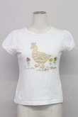 画像1: Jane Marple / 白鳥刺繍ワッペン半袖カットソー  白 T-25-06-06-005-JM-TO-SA-ZT (1)