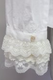 画像3: Jane Marple / フロントレース長袖ブラウス  白X生成り T-25-06-06-007-JM-BL-SA-ZT (3)
