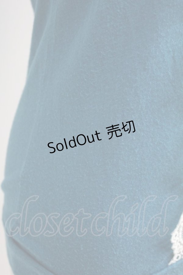 画像5: Jane Marple / フロントレースカットカーディガン  青Ｘ白 T-25-06-09-016-JM-TO-SA-ZT019 (5)