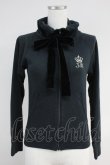 画像1: Jane Marple / JM刺繍ハイネックZIPトップス  黒 T-25-06-09-021-JM-TO-SA-ZT (1)