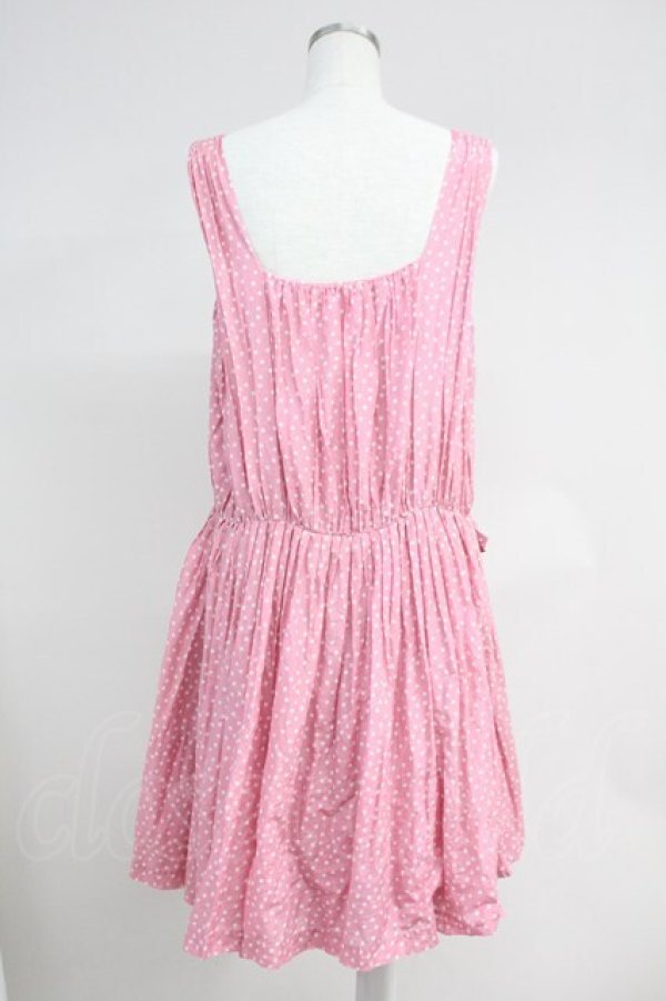 画像2: Jane Marple Dans Le Salon / ドットノースリーブワンピース M ピンクＸ白 T-25-06-09-026-JM-OP-SA-ZT139 (2)