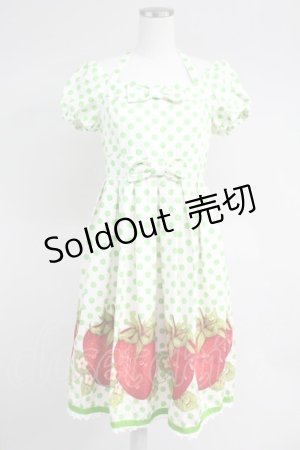 画像: Emily Temple cute / ドット＆いちごワンピース M グリーン T-25-06-09-031-ET-OP-SA-ZT