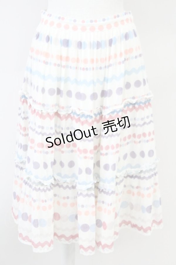 画像1: Jane Marple / ドットボーダースカート  アイボリー T-25-06-09-033-JM-SK-SA-ZT151 (1)
