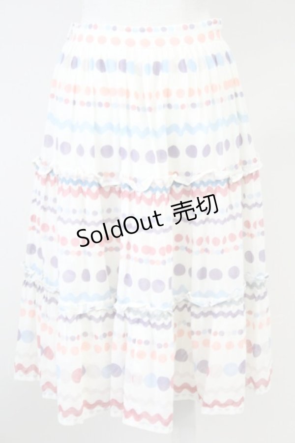 画像2: Jane Marple / ドットボーダースカート  アイボリー T-25-06-09-033-JM-SK-SA-ZT151 (2)