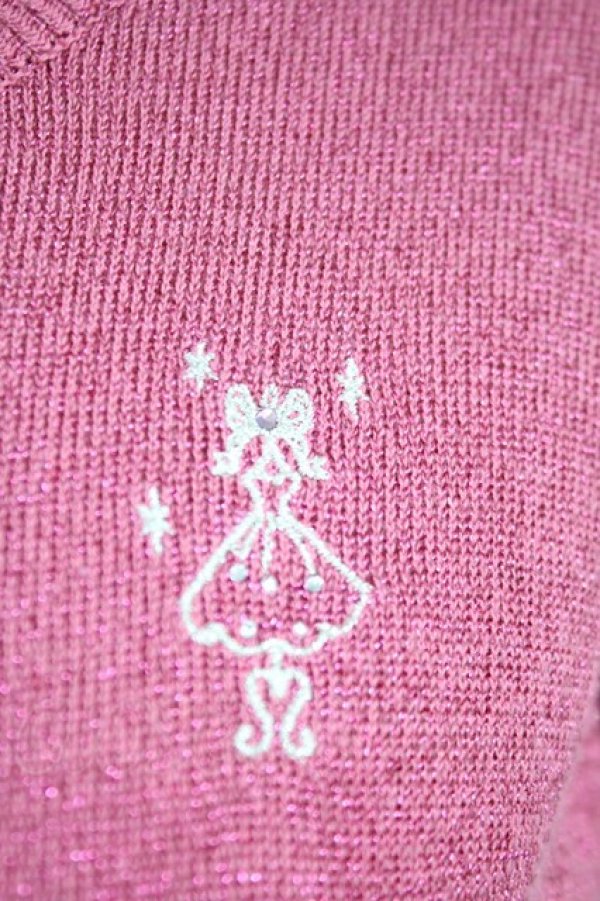 画像3: Emily Temple cute / トルソー刺繍ラメニットカーディガン  濃ピンク T-25-06-09-004-ET-TO-SA-ZT018 (3)