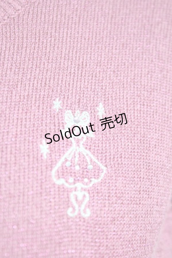 画像3: Emily Temple cute / トルソー刺繍ラメニットカーディガン  濃ピンク T-25-06-09-004-ET-TO-SA-ZT018 (3)