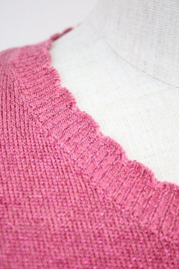 画像5: Emily Temple cute / トルソー刺繍ラメニットカーディガン  濃ピンク T-25-06-09-004-ET-TO-SA-ZT018 (5)