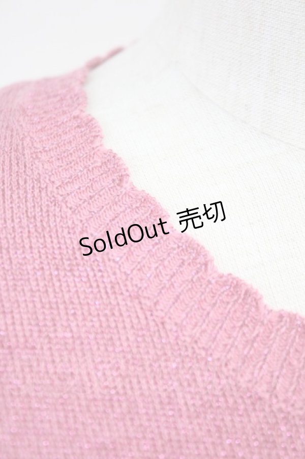 画像5: Emily Temple cute / トルソー刺繍ラメニットカーディガン  濃ピンク T-25-06-09-004-ET-TO-SA-ZT018 (5)