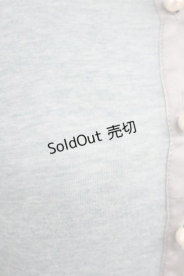 画像7: Jane Marple / フロントサテンリボンデザインカーディガン  サックスＸグレー T-25-06-09-012-JM-TO-SA-ZT019 (7)