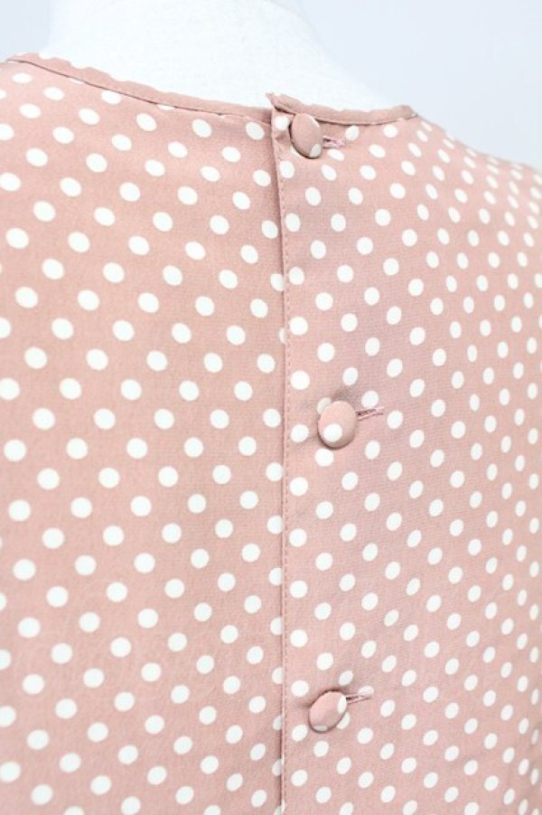 PINK HOUSE / ドット柄フリルリボンセットアップ  ピンク T-25-06-16-012-LO-BL-SA-ZT247 PINK HOUSE / ドット柄フリルリボンセットアップ ピンク T-25-06