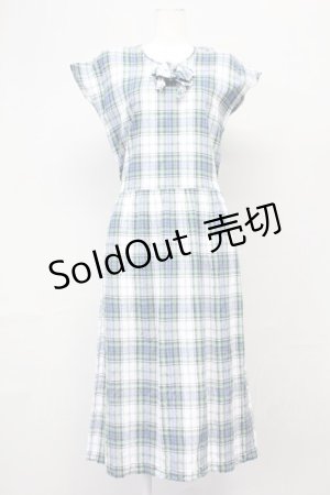 画像: PINK HOUSE / マドラスチェックノースリーブワンピース  ブルー T-25-06-16-013-LO-OP-SA-ZT257