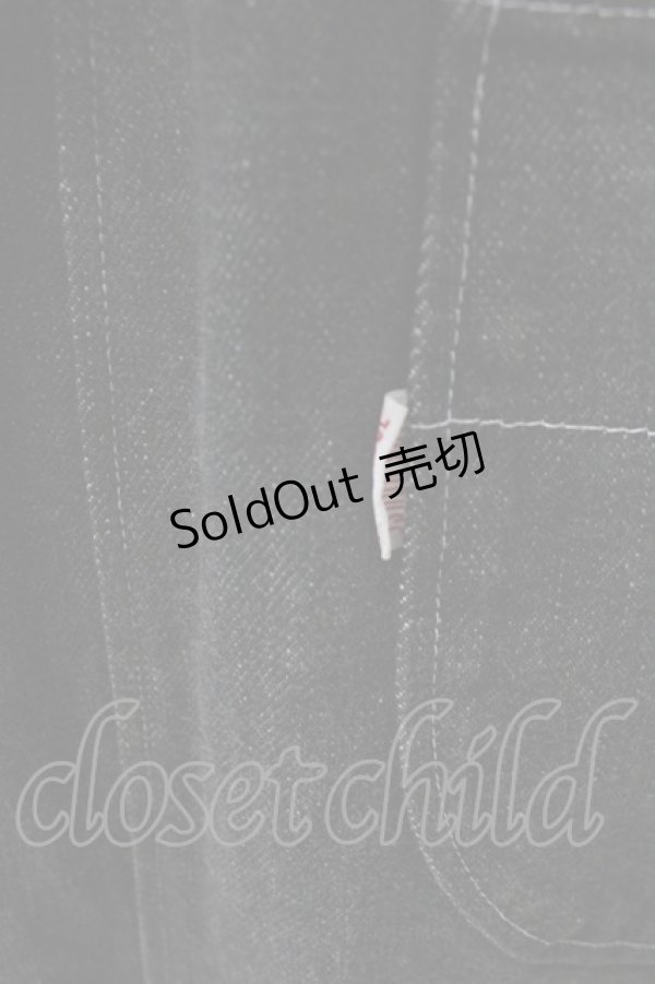 画像6: PINK HOUSE / ポケットステッチデニムジャンパースカート  ブラック T-25-06-16-014-LO-OP-SA-ZT257 (6)