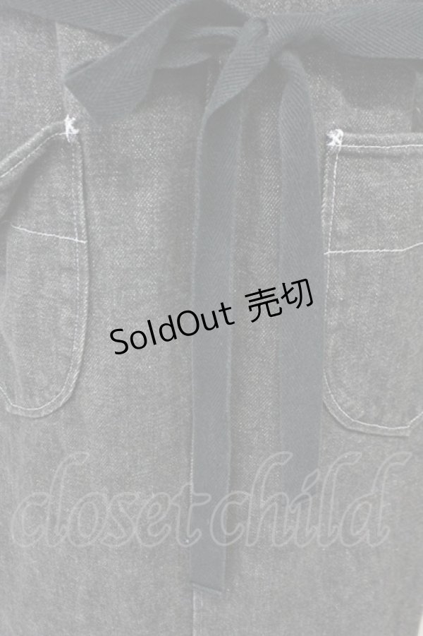 画像8: PINK HOUSE / ポケットステッチデニムジャンパースカート  ブラック T-25-06-16-014-LO-OP-SA-ZT257 (8)