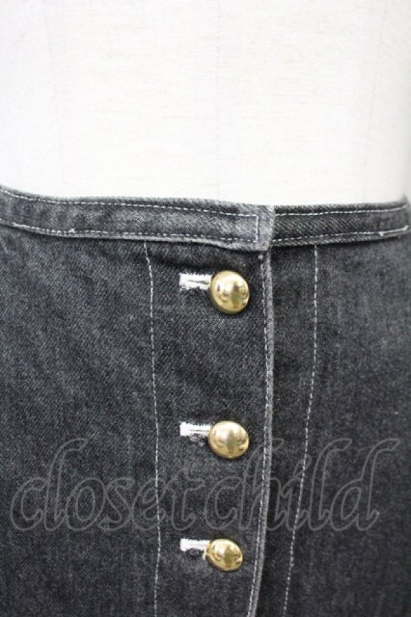 画像4: PINK HOUSE / 金ボタンデニムスカート  ブラック T-25-06-16-015-LO-SK-SA-ZT247 (4)
