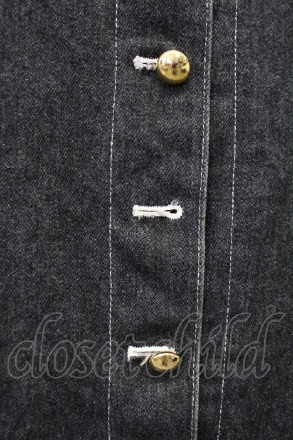 画像5: PINK HOUSE / 金ボタンデニムスカート  ブラック T-25-06-16-015-LO-SK-SA-ZT247 (5)