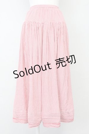 画像: PINK HOUSE / ギンガムチェック梯子レーススカート  レッド T-25-06-16-018-LO-SK-SA-ZT251