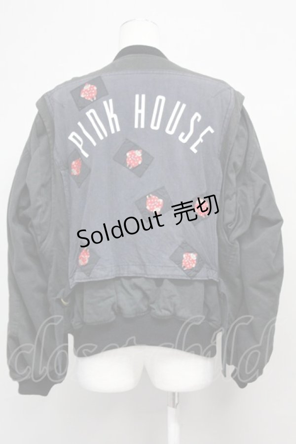 画像2: PINK HOUSE / ピエロワッペン&ビッグPワッペンブルゾン  ブラック T-25-06-16-001-LO-JA-SA-ZT268 (2)