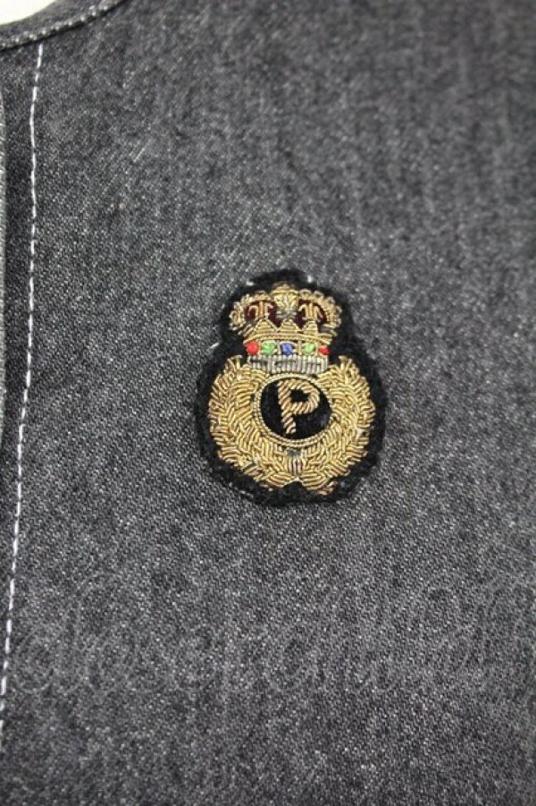 画像4: PINK HOUSE / ノーカラーデニムジャケット  ブラック T-25-06-16-003-LO-JA-SA-ZT268 (4)